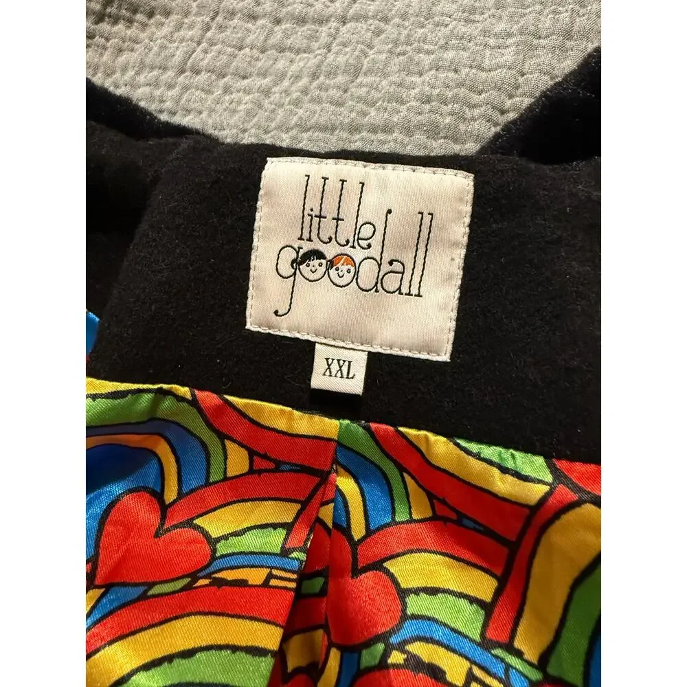 Little Goodall Rainbow Heart Coat QUEEN OF HEARTS XXL Ladies Size 16 Wool Blend